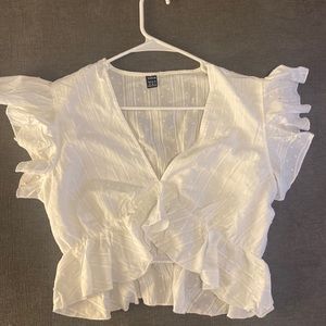 White cotton summer crop top
